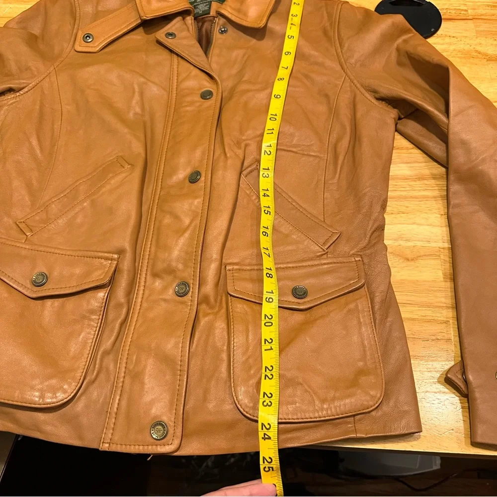 Eddie Bauer Genuine Lamb Leather Jacket Women’s Size M Brown Zipper/Buttons. - Picture 13 of 14